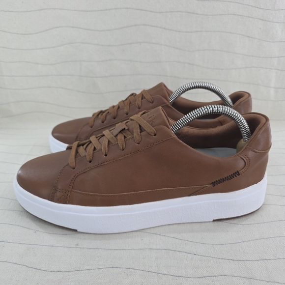 Kizik Unisex Vegas Brown Leather Casual Walking Sneakers Shoes Size 7.5 M/ 9 W - Picture 2 of 11